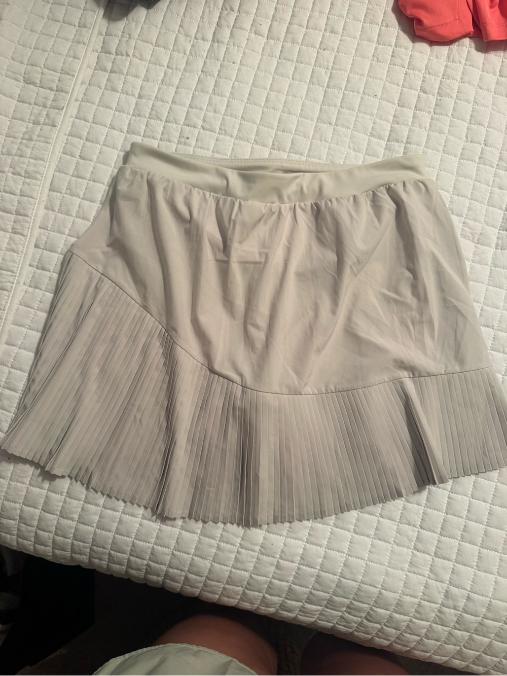 SPANX Cream Pleated Circle Skirt